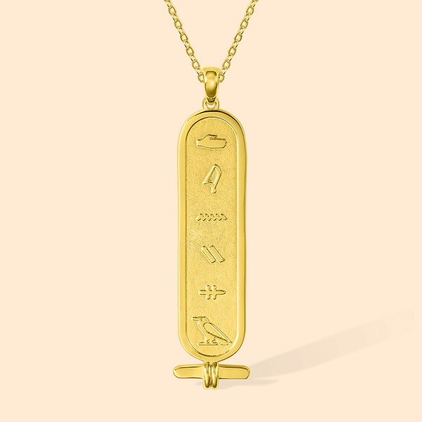 Collier Personnalisé Prénom Cartouche d'Egypte Cadeau Anniversaire pour Ami