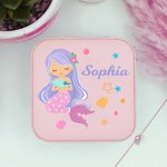 Personalized Fantasy Unicorn and Mermaid PU Leather Jewelry Box