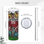 Personalisierte Edelstahl Bauernhof Tiere Becher mit Lippe und Strohhalm