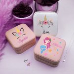 Personalized Fantasy Unicorn and Mermaid PU Leather Jewelry Box