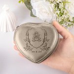 Monogramma personalizzato a forma di cuore Scatola portagioie in pelle PU per matrimonio