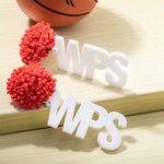 Orecchini di perline personalizzati con ciondolo a forma di lettera glitterata Regalo per la squadra del giorno del gioco per la mamma tifosa di calcio.