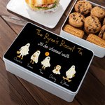 Boîte à Biscuits en Métal Personnalisée avec Titre 1-6 Noms et Fantômes Cadeau Halloween pour Famille Enfant