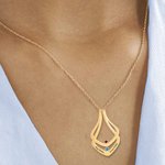 Anillo de compromiso personalizado Titular Piedras de Nacimiento y Nombre Collar para Mujeres Regalo