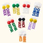 Orecchini di perline personalizzati con ciondolo a forma di lettera glitterata Regalo per la squadra del giorno del gioco per la mamma tifosa di calcio.