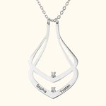 Anillo de compromiso personalizado Titular Piedras de Nacimiento y Nombre Collar para Mujeres Regalo