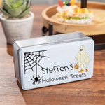 Boîte à Biscuits en Métal Personnalisée avec Titre 1-6 Noms et Fantômes Cadeau Halloween pour Famille Enfant
