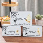 Boîte à Biscuits en Métal Personnalisée avec Titre 1-6 Noms et Fantômes Cadeau Halloween pour Famille Enfant