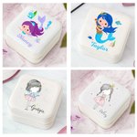 Personalized Fantasy Unicorn and Mermaid PU Leather Jewelry Box