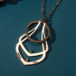 Anillo de compromiso personalizado Titular Piedras de Nacimiento y Nombre Collar para Mujeres Regalo