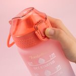 Personlig stor kapacitet gratis motiverande fitness tidsmarkör vattenflaska med gradientnamn och halmhandtag födelsedagspresent för män kvinnor