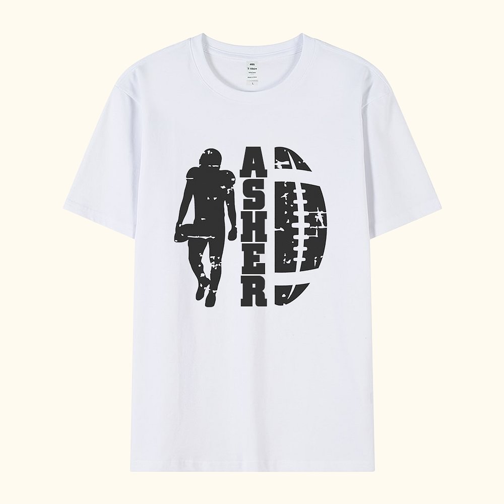 T-shirt de football personnalisé Nom pour homme Cadeau
