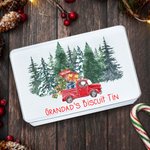 Personalized Metal Christmas Truck Biscuit Tin