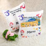 Personalizado Bolsillo de Lectura Almohada Funda de Cojín con Nombre de Niño Decoración de Guardería