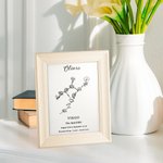 Personalized Birth Flower with Zodiac Sign Floral Frame Home Decor