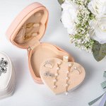 Personalisierte Geburt Blume Blumenstrauß Herzform PU-Leder-Schmuck-Box