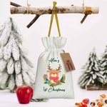 Sac Cadeau Personnalisé avec Motif et Nom Paquet Cadeau du Premier Noël pour Enfants