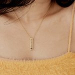 Personalised Engraved Bar Urn Ashes Memorial  Necklace with Text Cremation Jewellery Keepsake Gift for Women Pet Loss