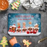 Personalized Christmas Cute Gingerbread Man Character Metal Biscuit Tin