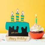 Personalisierte Satz von 4 Svg Laser Geburtstagstorte Kartenhalter DIY Einkaufskarte mit 12 Farben 2 Stifte