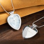 Gepersonaliseerde verwijderbare gitaar plectrum houder hanger ketting met gegraveerde tekst extra 3 gitaar plectrums verjaardagscadeau voor gitaarlief
