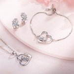 Collier Licorne Fantaisie Personnalisé Clous d'Oreille Bracelet Set de Bijoux à Choix Cadeau pour Fille