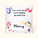 Personalizado Bolsillo de Lectura Almohada Funda de Cojín con Nombre de Niño Decoración de Guardería