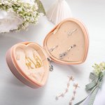 Personalisierte Geburt Blume Blumenstrauß Herzform PU-Leder-Schmuck-Box