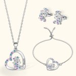 Collier Licorne Fantaisie Personnalisé Clous d'Oreille Bracelet Set de Bijoux à Choix Cadeau pour Fille