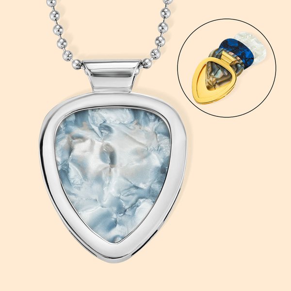 Gepersonaliseerde verwijderbare gitaar plectrum houder hanger ketting met gegraveerde tekst extra 3 gitaar plectrums verjaardagscadeau voor gitaarlief