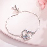 Collier Licorne Fantaisie Personnalisé Clous d'Oreille Bracelet Set de Bijoux à Choix Cadeau pour Fille