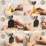 Ornement de bureau personnalisé en forme d'ailes d'ange avec lumières féeriques et plaque de granit gravée Cadeau de sympathie pour la perte d'un être