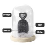 Ornement de bureau personnalisé en forme d'ailes d'ange avec lumières féeriques et plaque de granit gravée Cadeau de sympathie pour la perte d'un être