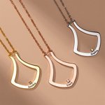 Personalized Ring Holder Necklace with Birthstone and Name