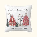 Gepersonaliseerd I Wish You Lived Next Door Kussenhoes Beste Vriend Cadeau