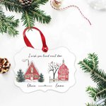 Personalisierte Keramik Ornament Ich wünschte, Sie lebte nebenan