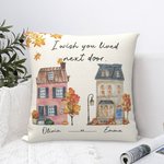 Gepersonaliseerd I Wish You Lived Next Door Kussenhoes Beste Vriend Cadeau