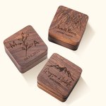 Personalized Wooden Engagement Ring Box Wedding Ring Box with Engraved Name or Date Gift for Wedding Wife Husband Couple