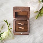 Personalized Wooden Engagement Ring Box Wedding Ring Box with Engraved Name or Date Gift for Wedding Wife Husband Couple