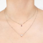 Personalised Double Layered Necklace with Birthstne and Initial for Women Jewellery