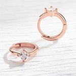 Personalized Minimalist Birthstone Earrings Diamond Hoops 925 Sterling Silver