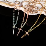 Personalisierte zierliche Geburtsstein Kreuz Halskette Schmuck Geschenke für sie