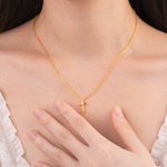 Personalisierte zierliche Geburtsstein Kreuz Halskette Schmuck Geschenke für sie