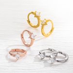 Personalized Minimalist Birthstone Earrings Diamond Hoops 925 Sterling Silver