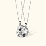 Personalised Sun and Moon Matching Photo Projection Necklaces Gift for Couple Sterling Silver
