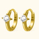 Personalized Minimalist Birthstone Earrings Diamond Hoops 925 Sterling Silver