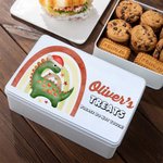 Boîte à biscuits en métal personnalisée Licorne ou Dinosaure arc-en-ciel fantaisie