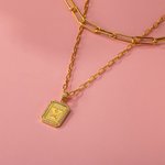 Personalisierte geschichteten Halskette Sterling Silber 925 mit Initial Platte für Geburtstag Jahrestag Muttertag Geschenk