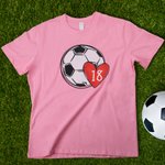 Camiseta personalizada Fútbol Baloncesto Béisbol Pelota Corazón con Número para Amante del Deporte