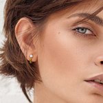 Personalized Minimalist Birthstone Earrings Diamond Hoops 925 Sterling Silver